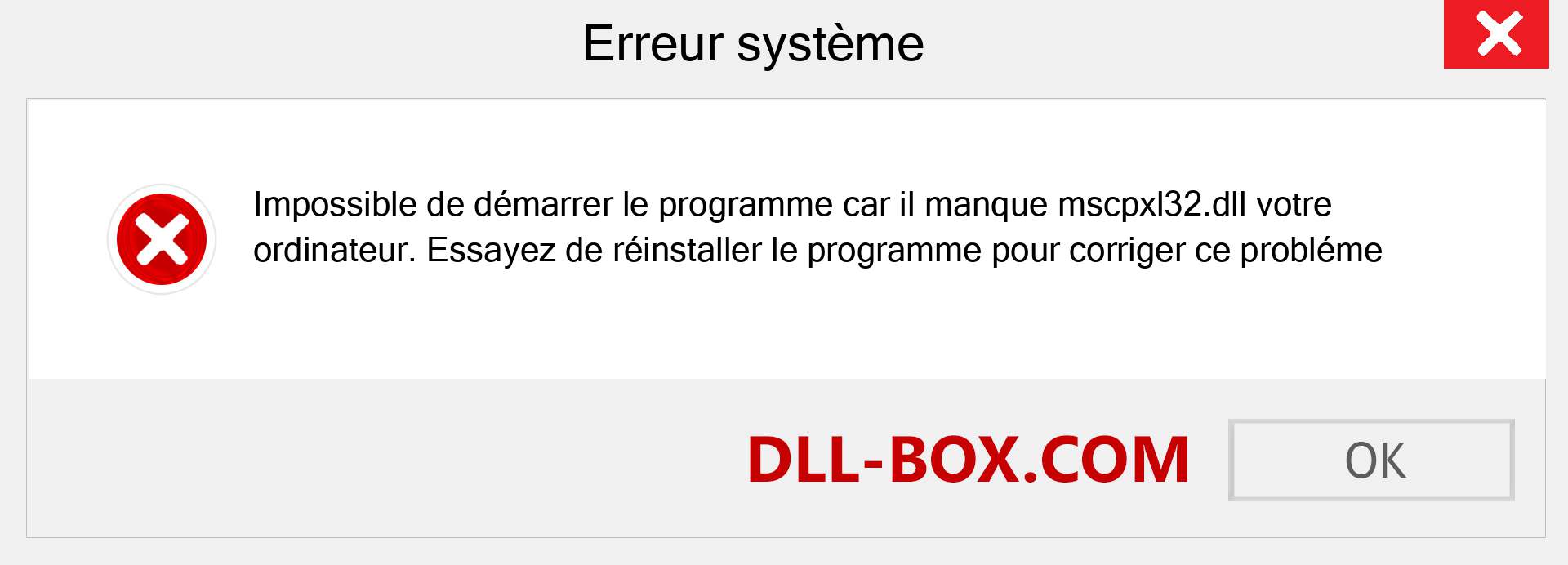 Le fichier mscpxl32.dll est manquant ?. Télécharger pour Windows 7, 8, 10 - Correction de l'erreur manquante mscpxl32 dll sur Windows, photos, images